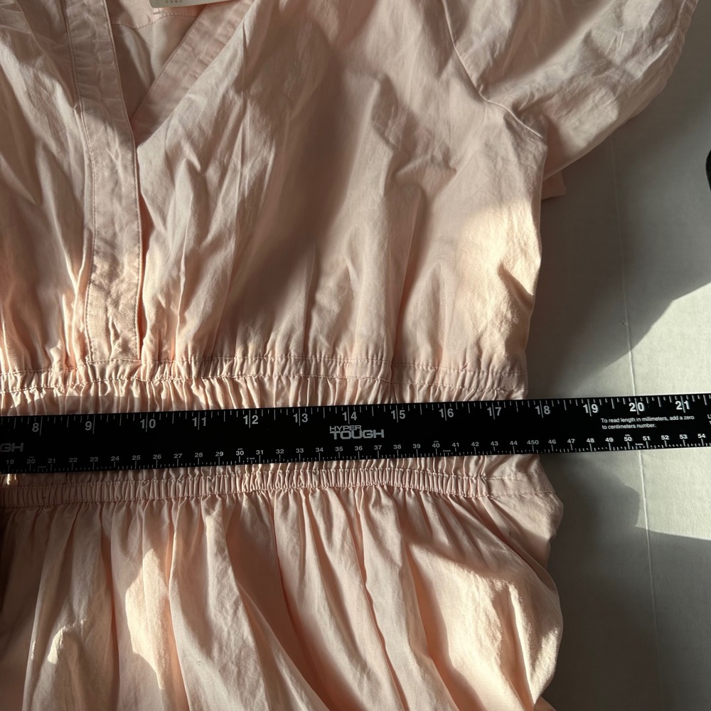 Anthropologie Peach Cotton Somerset Smocked Tiered Midi Dress XL New - Picture 6 of 8